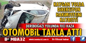 ISPARTA  ANTALYA KARAYOLU'NDA ARAÇ TAKLA ATTI!