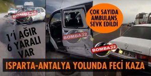 ISPARTA-ANTALYA YOLUNDA FECİ KAZA