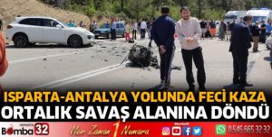 Isparta-Antalya yolunda feci kaza