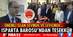 ISPARTA BAROSU'NDAN TEŞEKKÜR