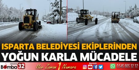 Isparta Belediyesi karla mücadelede 