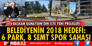 ISPARTA BELEDİYESİNİN 2018 HEDEFİ, 6 PARK, 8 SEMT SPOR SAHASI
