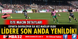 ISPARTA DAVRAZSPOR LİDERE BOYUN EĞDİ