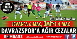 ISPARTA DAVRAZSPOR'A AĞIR CEZALAR