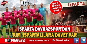 ISPARTA DAVRAZSPOR'DAN TÜM HALKIMIZA DAVET !