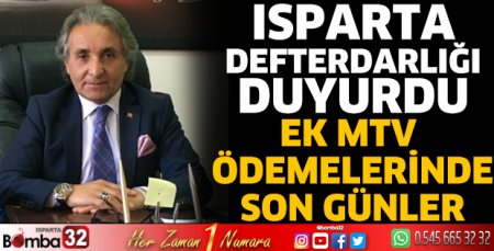 Isparta Defterdarlığından duyuru