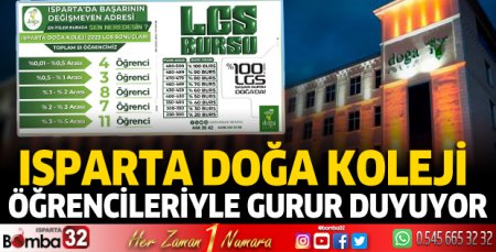 Isparta Doğa Koleji öğrencileriyle gurur duyuyor