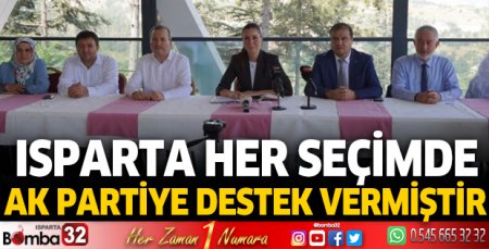 Isparta her seçimde AK Partiye destek vermiştir