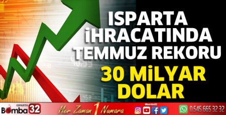 Isparta ihracatında Temmuz rekoru