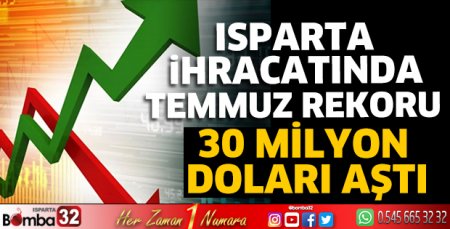 Isparta ihracatında Temmuz rekoru