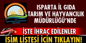 ISPARTA İL GIDA TARIM VE HAYVANCILIK MÜDÜRLÜĞÜ’NDE İŞTE İHRAÇ EDİLENLER