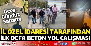 Isparta İl Özel İdaresi beton yol uygulaması başlattı
