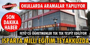ISPARTA MİLLİ EĞİTİM MÜDÜRLÜĞÜ TEYAKKUZDA
