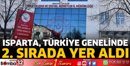 Isparta, Türkiye genelinde 2.sırada yer aldı
