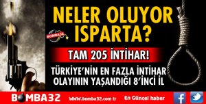 ISPARTA TÜRKİYE’NİN EN FAZLA İNTİHAR OLAYININ YAŞANDIĞI 8’İNCİ İL