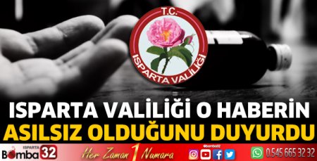 Isparta Valiliği'nden açıklama