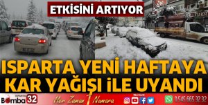 Isparta yeni haftaya kar yağışı ile uyandı