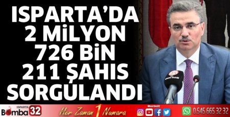 Isparta’da 2 Milyon 726 Bin 211 şahıs sorgulandı