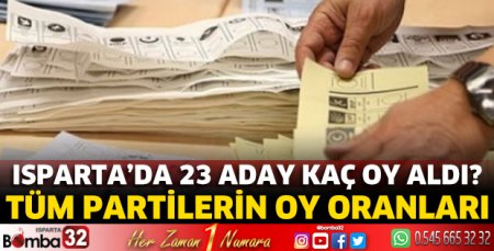 Isparta’da 23 aday kaç oy aldı?