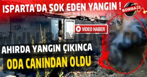 ISPARTA’DA AHIRDA  ÇIKAN YANGIN KORKUTTU