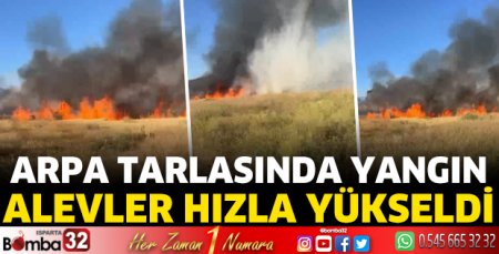 Isparta’da Arpa Tarlasında Yangın