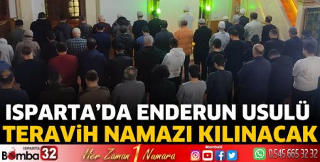 Isparta’da Enderun Usulü teravih namazı kılınacak