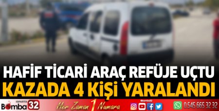 Isparta’da hafif ticari araç refüje uçtu