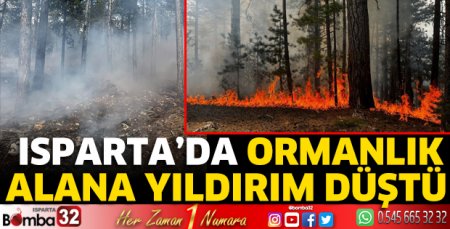 Isparta’da ormanlık alana yıldırım düştü 