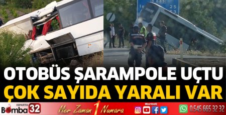 Isparta’da otobüs kazası