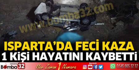 Isparta’da otomobil çukura uçtu  ​​​​​​​