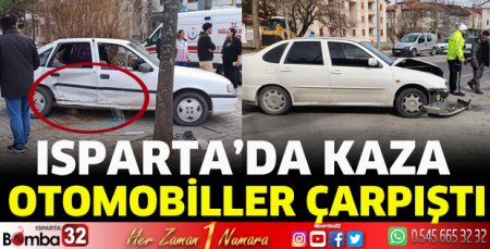 Isparta’da otomobiller çarpıştı