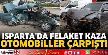 Isparta’da otomobiller çarpıştı yaralılar var