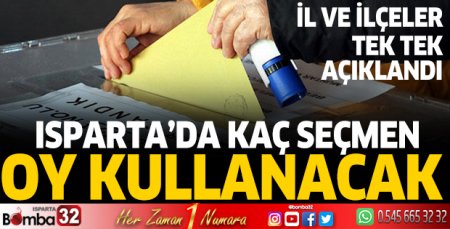 Isparta’da seçmen sayısı açıklandı