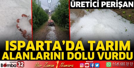 Isparta’da tarım alanlarını dolu vurdu