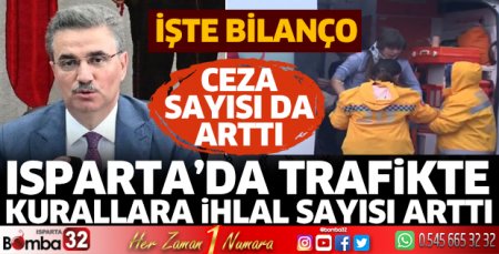Isparta’da trafikte kurallara ihlal sayısı arttı