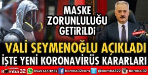 ISPARTA’DA YENİ KORONAVİRÜS KARARLARI