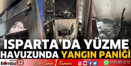 Isparta’da yüzme havuzunda yangın paniği  