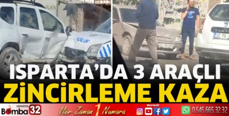 Isparta’da zincirleme kaza 
