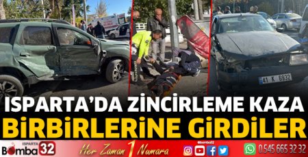 Isparta’da zincirleme kaza 