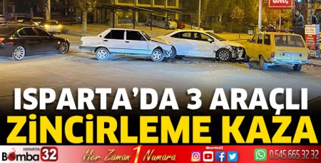 Isparta’da zincirleme kaza 