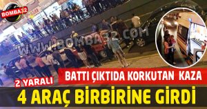 ISPARTA’DA ZİNCİRLEME KAZA 2 YARALI