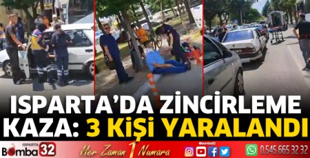 Isparta’da zincirleme kaza 3 yaralı