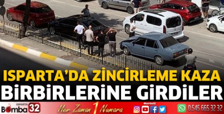 Isparta’da zincirleme kaza