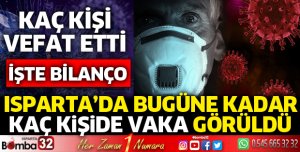 Isparta’nın koronavirüs bilançosu