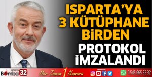 ISPARTA’YA 3 KÜTÜPHANE BİRDEN