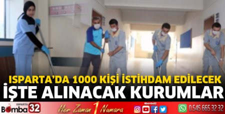 Isparta'da 1000 kişi alınacak