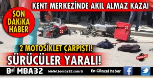 ISPARTA'DA 2 MOTOSİKLET ÇARPIŞTI