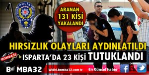 ISPARTA'DA 28 AYRI HIRSIZLIK VE DOLANDIRICILIK OLAYI AYDINLATILDI