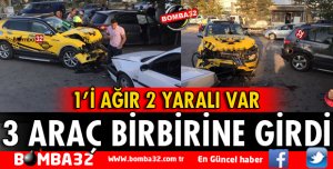 ISPARTA'DA 3 ARAÇ BİRBİRİNE GİRDİ 1'İ AĞIR 2 YARALI