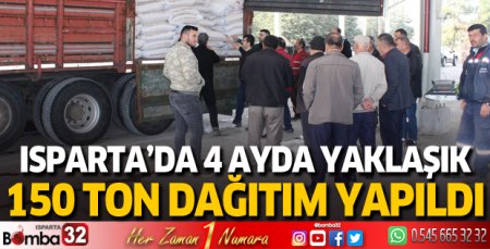 Isparta'da 4 ayda yaklaşık 150 ton dağıtım yapıldı